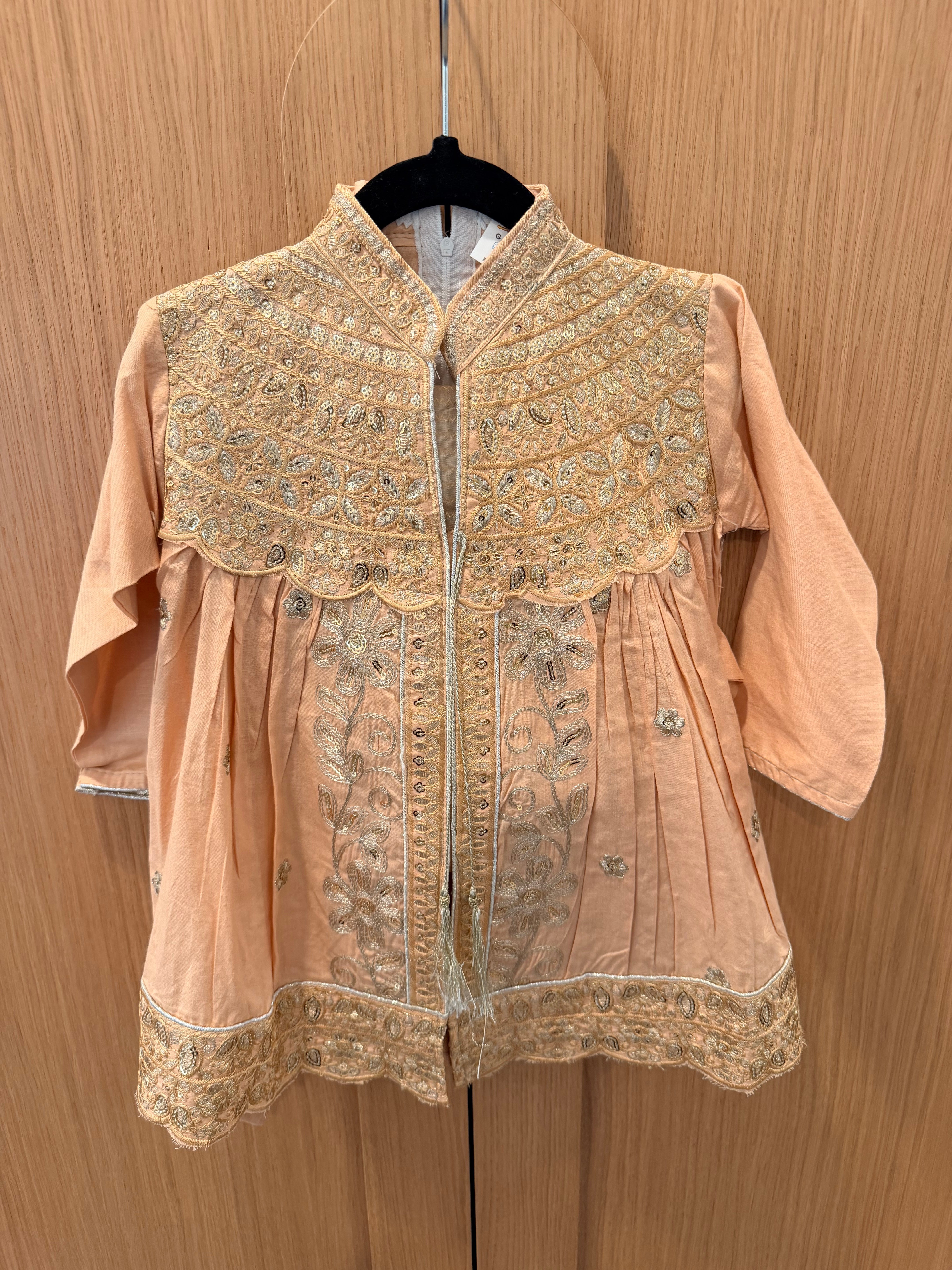 NEW Peach Embroidered 2-Piece Girls Suit | Size 2–3 Years