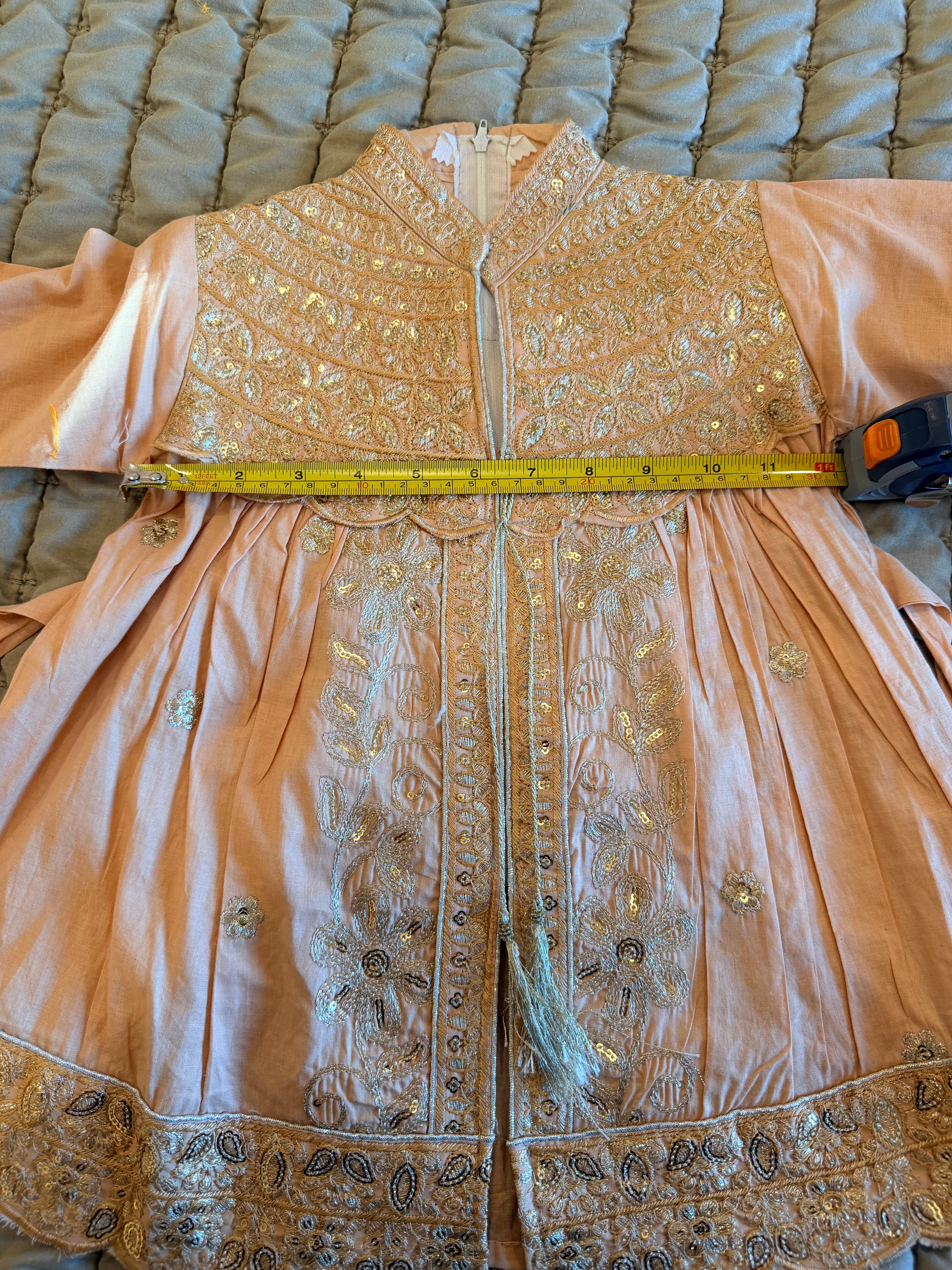 NEW Peach Embroidered 2-Piece Girls Suit | Size 2–3 Years