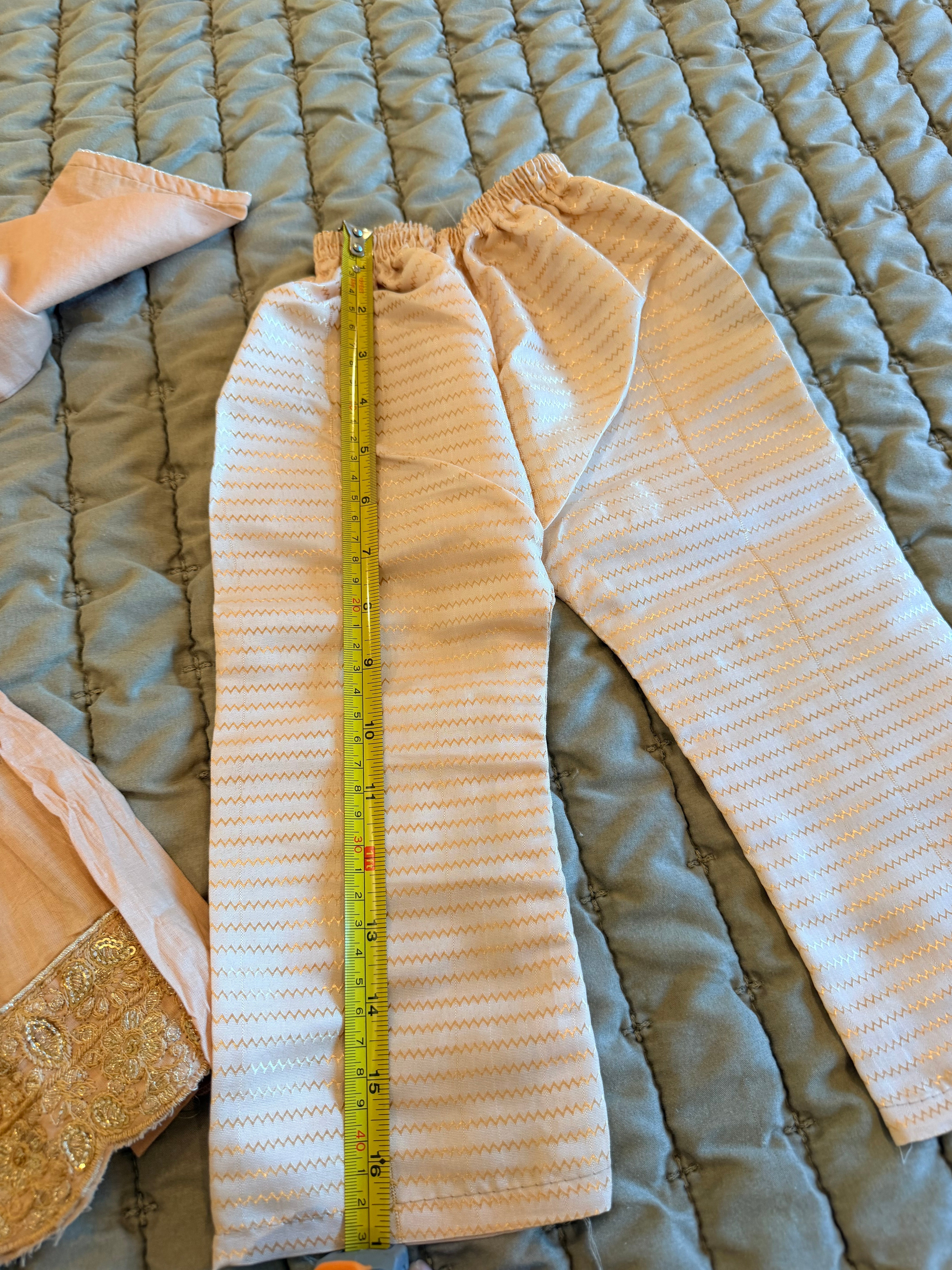 NEW Peach Embroidered 2-Piece Girls Suit | Size 2–3 Years