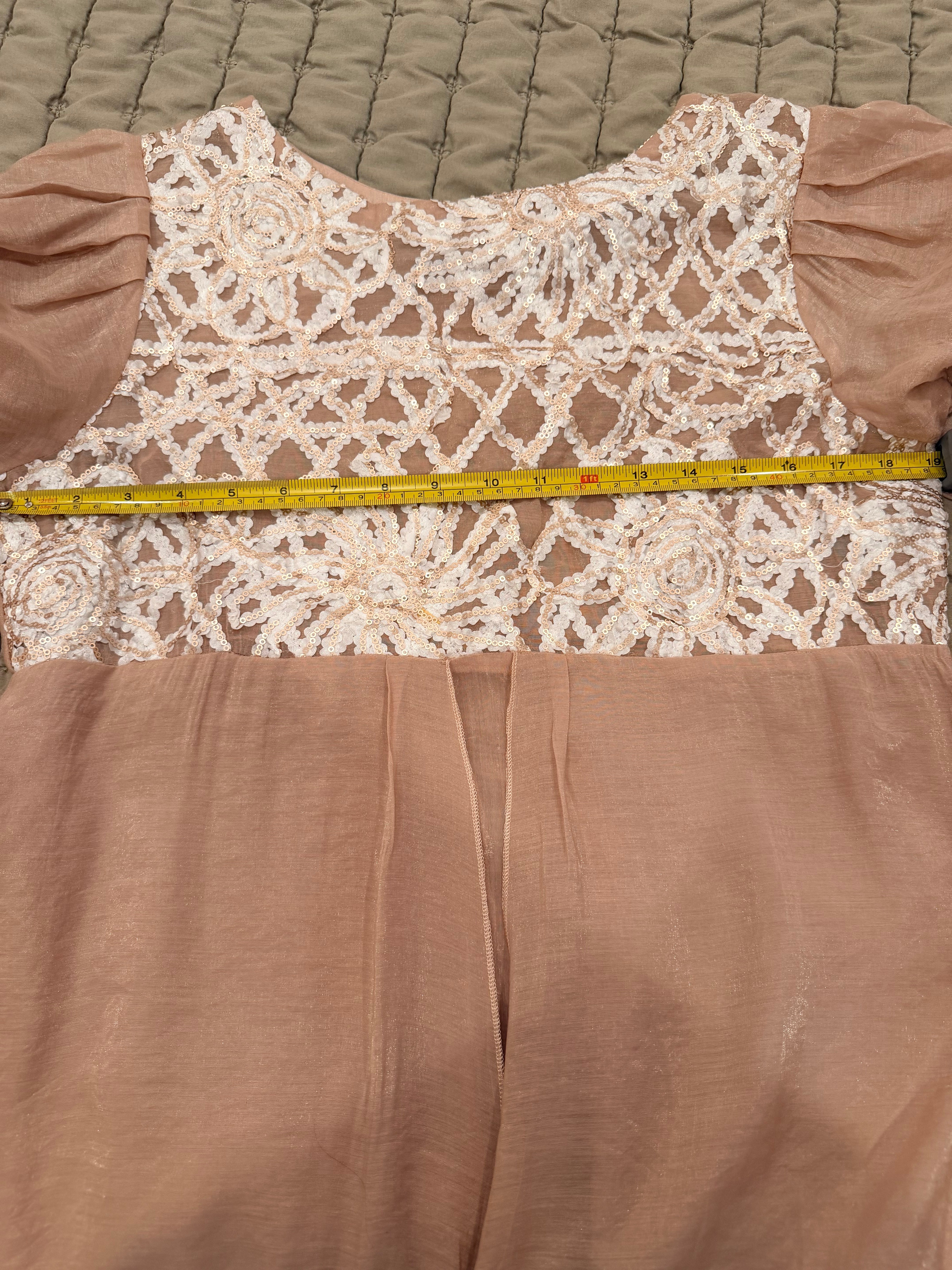 NEW Almirah Blush Pink Embroidered High-Low Kurta – 38” Chest